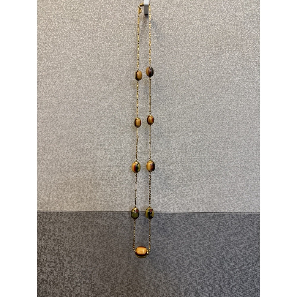 Vintage VENDOME Beads Multicolor Beaded Necklace Gold Tone Long